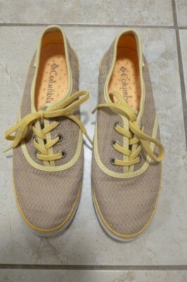Columbia Women's Casual Tennis Shoes Size Tan Yellow