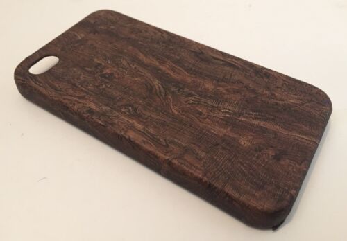 Housse Apple iPhone 4 4S étui de protection dos dur bois grain bois chêne marron - Photo 1/1