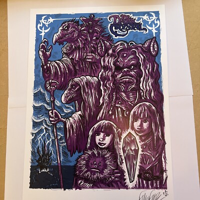 THE DARK CRYSTAL - MOVIE POSTER 13x19 Purple/Blue  Signed By Artist Frank Forte