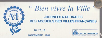 sticker. tourism.  AVF. French Cities Home 1984