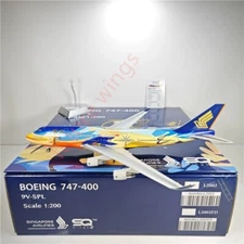1:200 SQ Wings L2002 Singapore Airlines B747-400 9V-SPL Aircraft Model