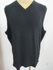 ROUNDTREE  YORKE, MEN'S NEW BLACK COTTON SWEATER VEST W/HERRINGBONE, SIZE 2XT