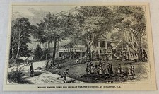 1887 magazine engraving~ WRIGHT SUMMER HOME CRUELLY TRATED CHILDREN Oceanport NJ