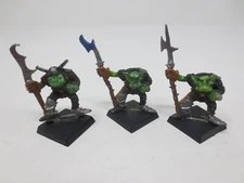 Warhammer Classic Citadel Orc Halberds x3 painted metal OOP Metal G010