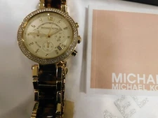 NWT AUTHENTIC MICHAEL KORS MK5688 PARKER GOLD TONE & TORTOISE SHELL   *FREE SHIP