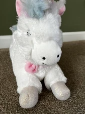 FAO Swartz Plush Toy White Rainbow Unicorn Light Up Music Color Changing