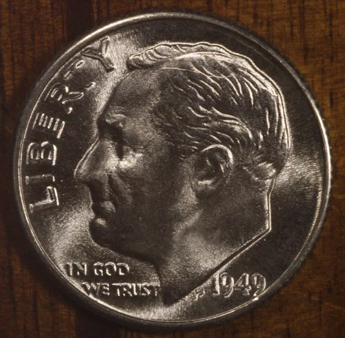 1949 D CH BU Roosevelt Dime BLAZING WHITE!! From OBW Roll