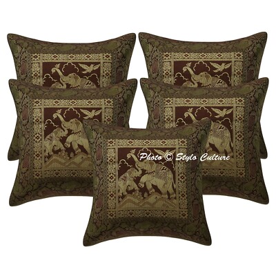 Home Decor Kissenbezug Brokat Jacquard Elefant Kissenbezug 16 x 16 Zoll