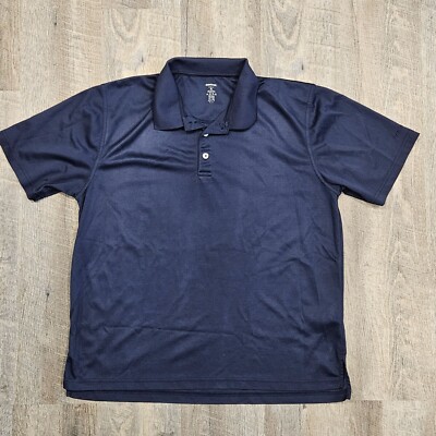 Reebok Play Dry Men's Navy Blue Golf Polo Shirt Size XL Short