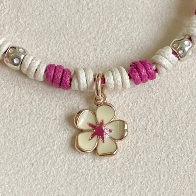 Dodo Pomellato Bracciale Ciondolo Fiore Di Ciliegio Bianco Fucsia
