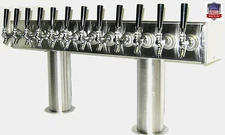 Stainless Steel Draft Beer Tower made in USA 12 Faucets GLYCOL READY - PTB-12SSG