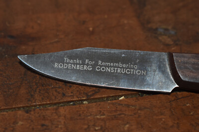 Vintage Rodenberg Construction Guttenberg IA Advertising Knife