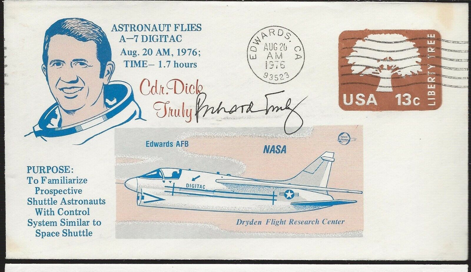 1976 Astronaut Truly Flies A-7 Digitac, Autographed by Dick Trul