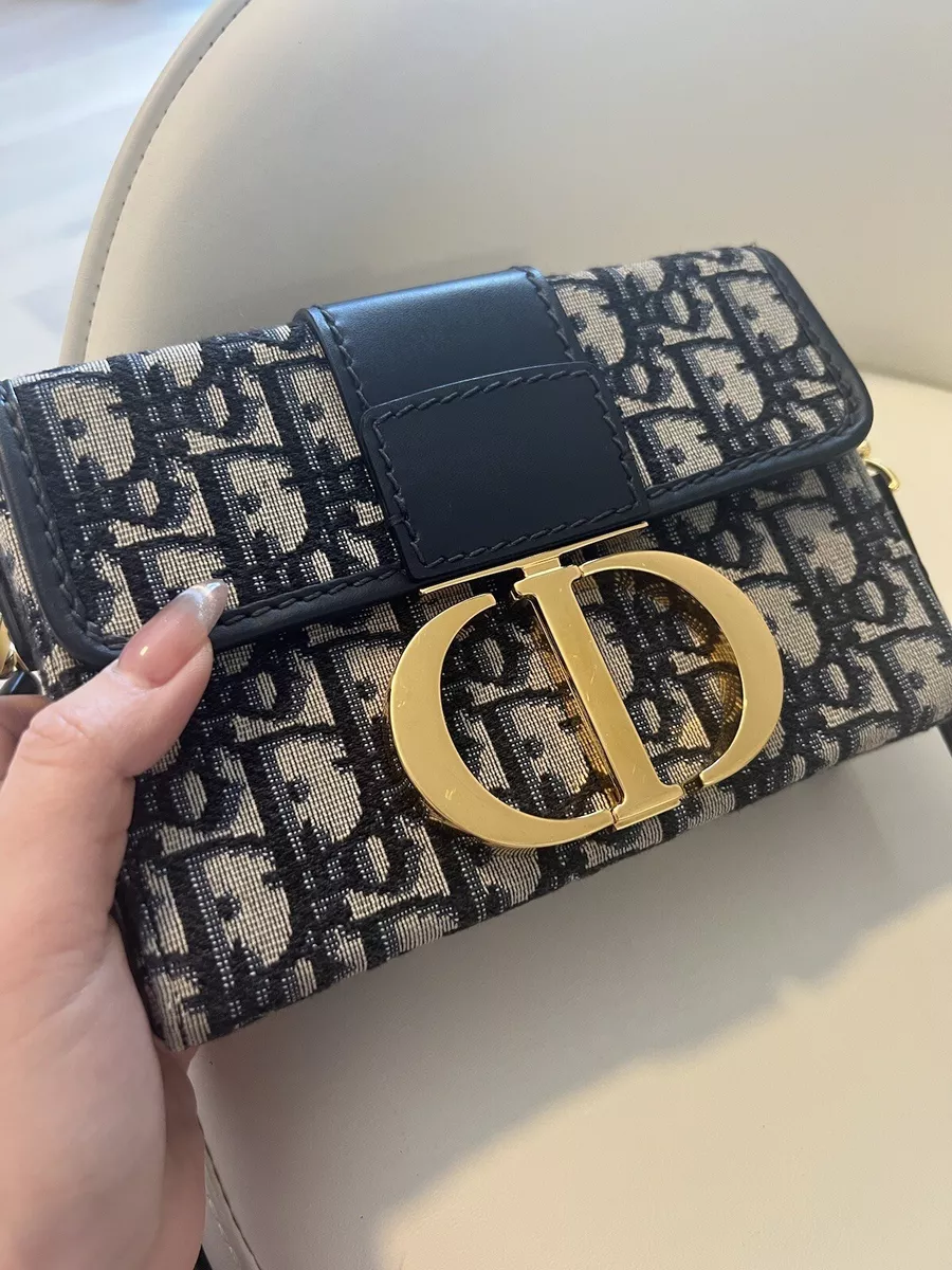 Dior 30 Montaigne Box Shoulder Bag Blue Dior Oblique Jacquard | eBay
