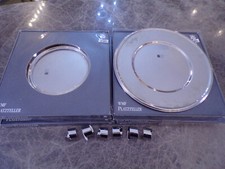 WMF Satz 6 große schwere Platzteller rund 33 cm+ 6 Serviettenringe Cromargan TOP