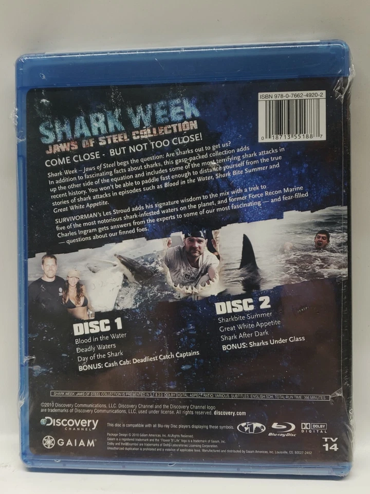 Shark Week: Jaws of Steel Collection (Blu-ray Disc, 2010, 2-Disc Set) NEW SEALED - Image 4 of 4