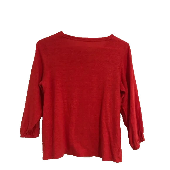 Boden 100% Linen Solid Blouse Small - image 5