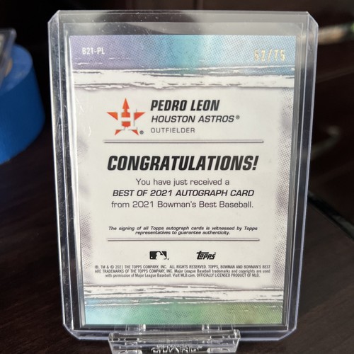 2021 Bowman's Best of Gold Lava Rifrattore /75 Pedro Leon #B21-PL Auto - Foto 2 di 3