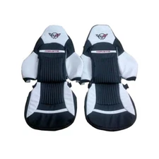 Chevy Corvette C5 Sports Seat Covers In White & Black Color 1997-2004