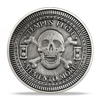 Tree Of Life And Skull Memento Mori Coin Tempus Fugit Skull Stoic Challenge Coin