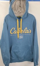 Cabela's Blue Pullover Hoodie Light Blue Embroidered Size Medium