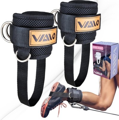 VAIIO Ankle Straps for Cable Machines,Adjustable Comfort Pair, Black - Pair