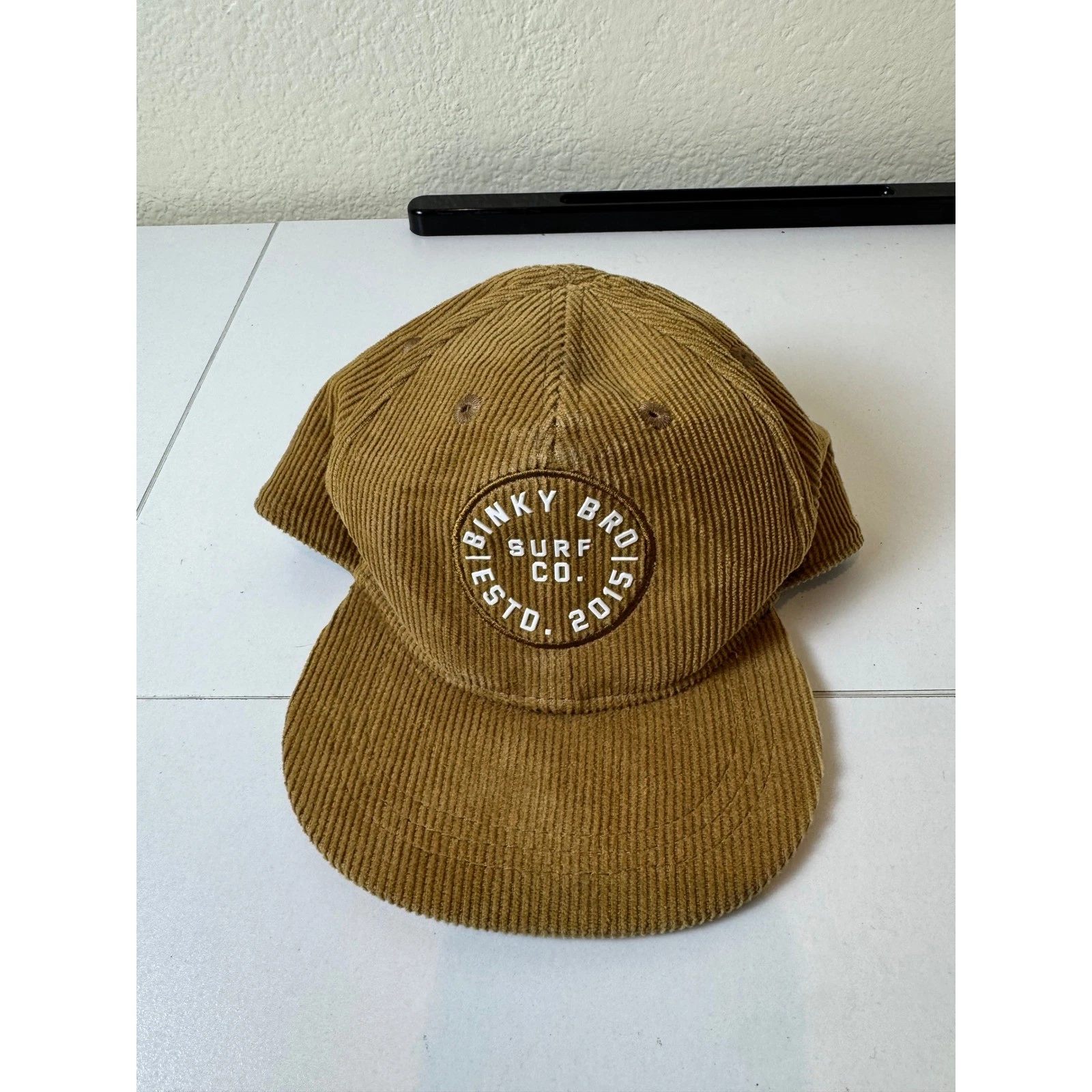 Binky Bro Surf Co Corduroy Snapback Hat Infant Tan Brown Textured Minimalist