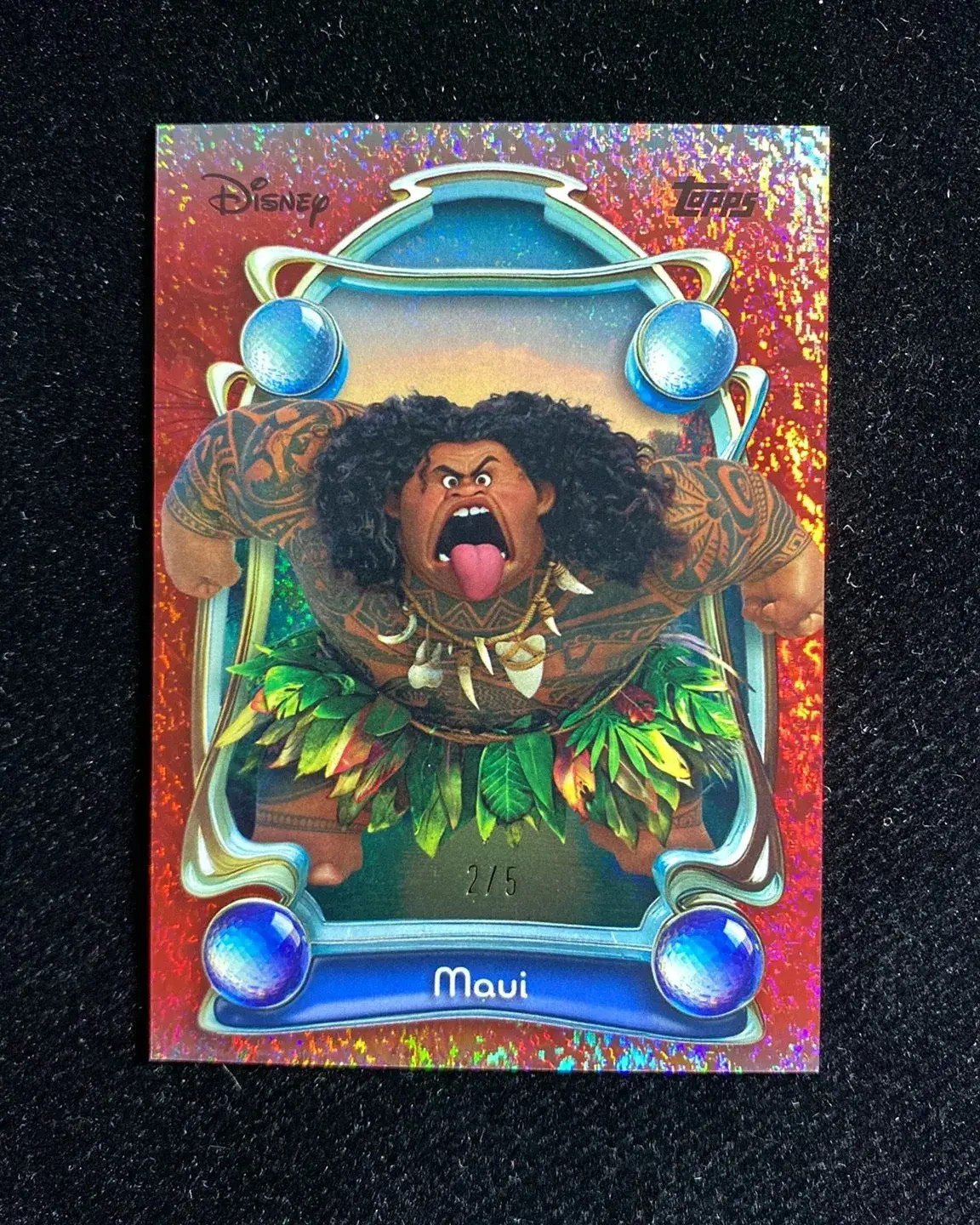 2025 Topps Disney Wonder Tier 1 Red Sparkle Foil #88 Maui 2/5 OC53