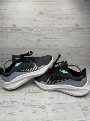 Nike Winflo 7 Run Shield Women s Size 9.5 Black, Gray, Green Running Shoes #35