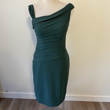 Azazie Emerald Green One Shoulder Ruched Dress Size 4 Bridesmaid Event Formal
