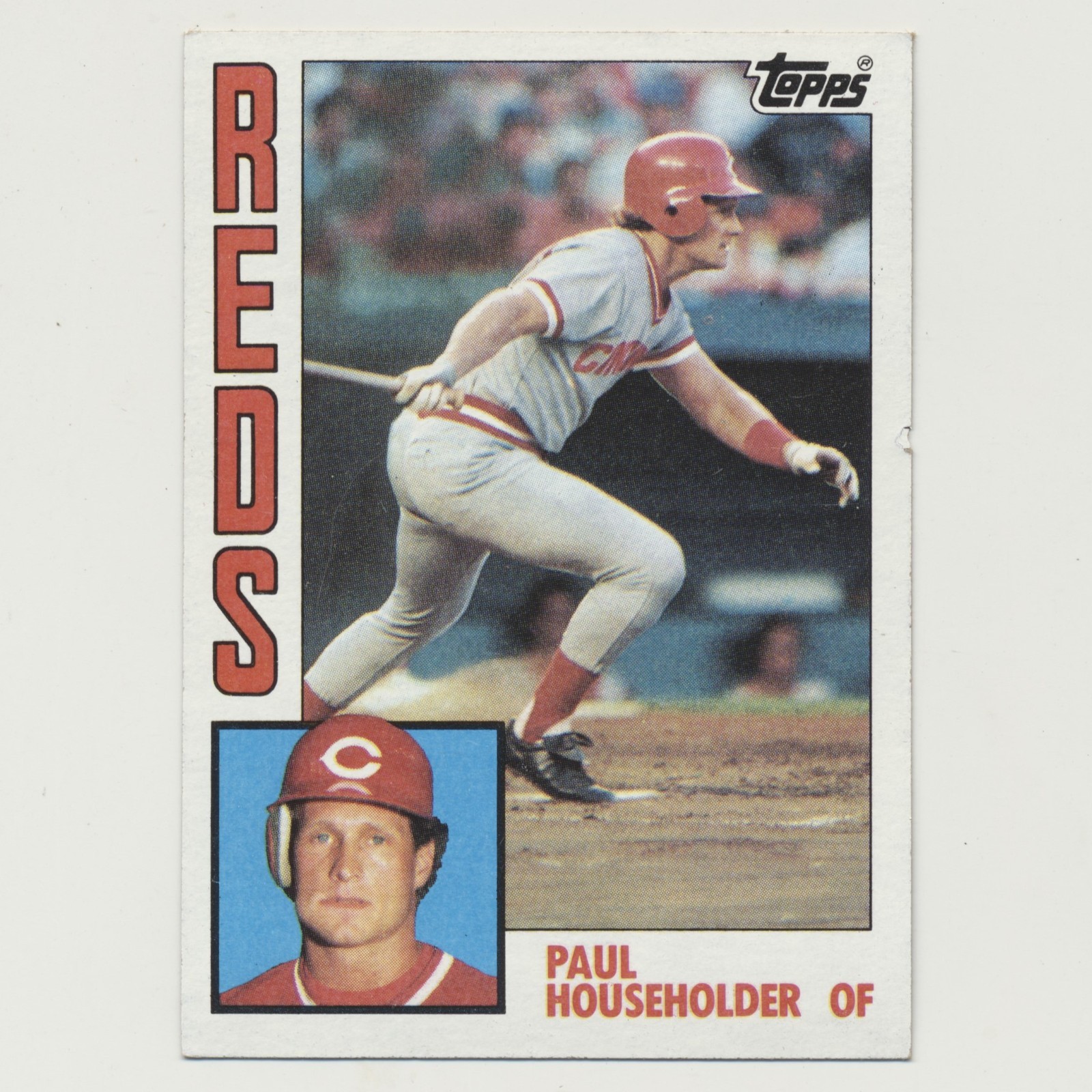 1984 Topps Baseball Card MLB #214 Paul Householder Cincinnati Reds OF Good READ