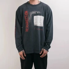 Vintage 90’s Ressurection "I Refuse." Faded Black Long Sleeve Shirt XL