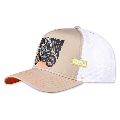 Coastal HFT Cap Ride Tide 2 Khaki High Fitted Trucker Mesh Kappe Curved Mütze 