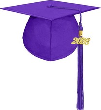 MyGradDay Unisex Adult Matte Graduation Cap with 2026 Tassel Year Charm for H...
