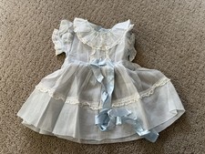 Vintage Blue Sheer Nylon Infant Dress B41