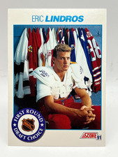 1991-92 Score #329 ERIC LINDROS - Rookie card - Flyers. rookie card picture