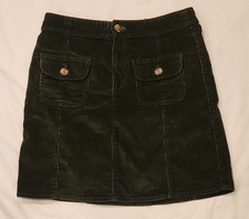 Women's J Crew Patch Pocket Mini Skirt Corduroy Green Sz 00