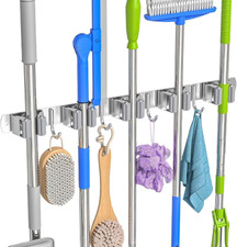 Seewaazee Broom Holder Wall Mount, Mop and Broom Organizer Broom Hanger Stora...