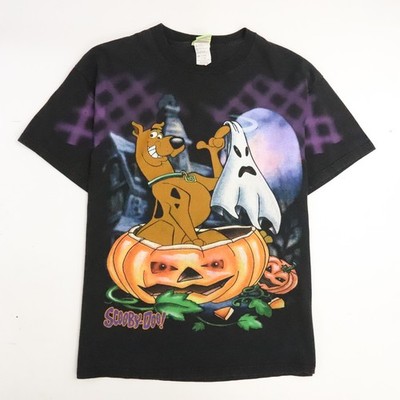 Vintage Scooby-Doo Pumpkin Ghost T-Shirt Size XL Halloween Cartoon Promo 90s