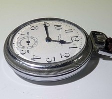 ROLEX RAILWAY Pocket Watch SNOWITE FOR 20 YEARS W46 Small Second Accessary Auth