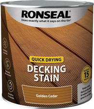 RONSEAL QUICK DRYING DECKING STAIN PAINT EXTERIOR ALL RICH COLOURS 2.5L 5L NEW