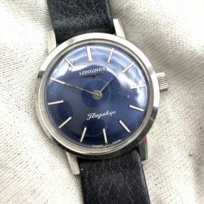 Longines Lady Uhr FLAGSHIP REF 4012-1 Cal 410 BLAU Vintage REVIDIERT