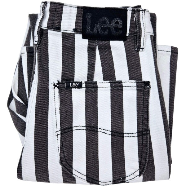 Lee Jeans Womens Black & White Striped Flare Leg Denim W26