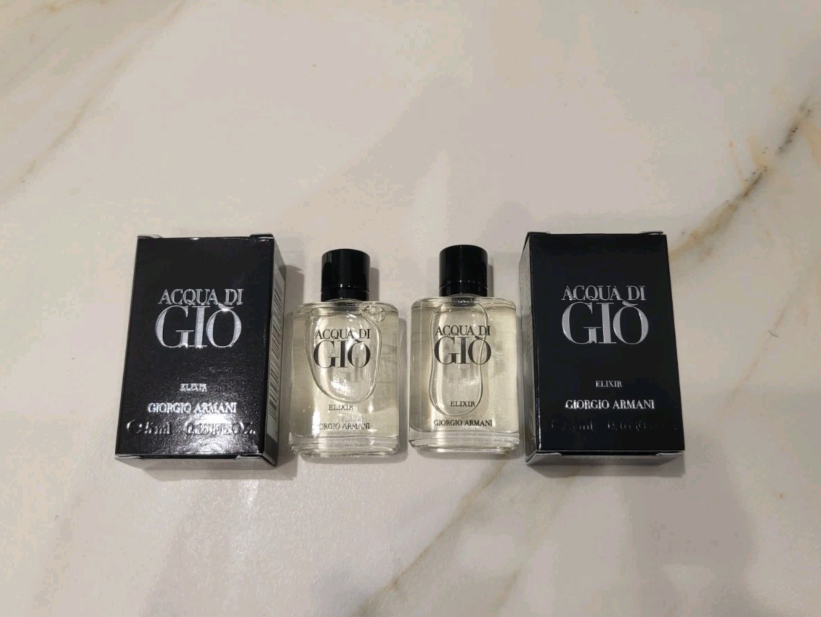2 X Giorgio Armani Acqua Di Gio ELIXIR 5ml (each) Mini Bottle | eBay