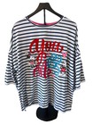 Disney Parks Womens Mickey and Minnie You & Me Bell Sleeve Striped T-Shirt XL