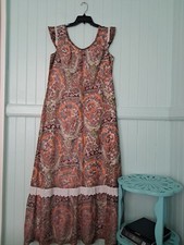 Vintage The Royal Polynesian Hawaiian Aloha Maxi Muumuu Dress Sz 14 MCM 60's