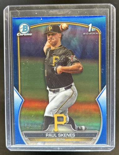 2023 Bowman Draft Paul Skenes Chrome Blue Refractor 1st Prospect #/150 Pirates