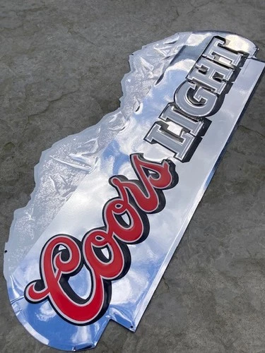 ✅ VINTAGE Coors Light Rockies Metal Tin Sign Beer Bar Mancave