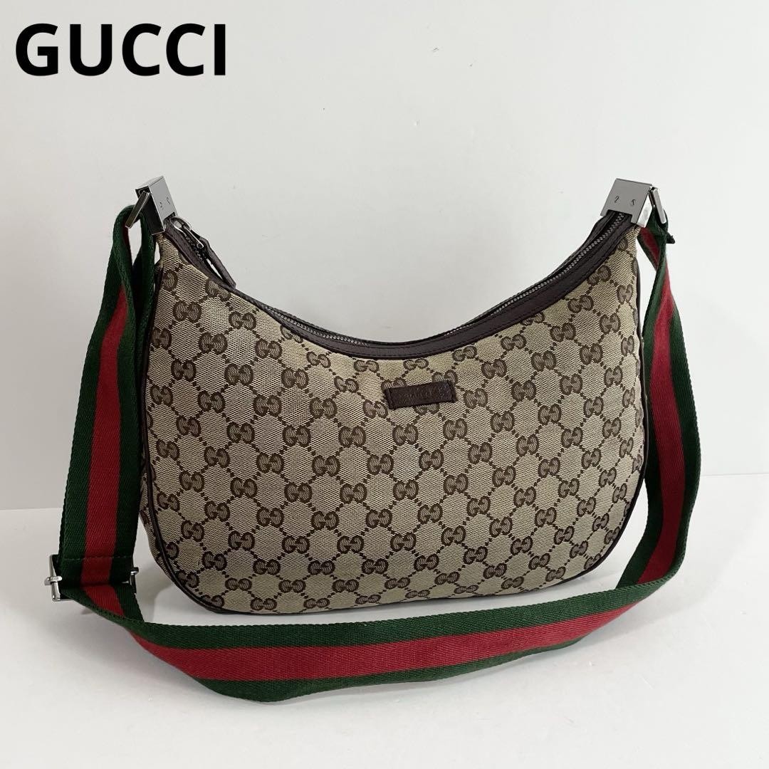 GUCCI GG canvas and leather shoulder bag imported from Japan