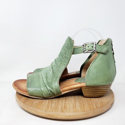 #ad Miz Mooz Corra Shoe Women 38 Green Pump Buckle Strap Bootie Open Toe Sandal $36.95